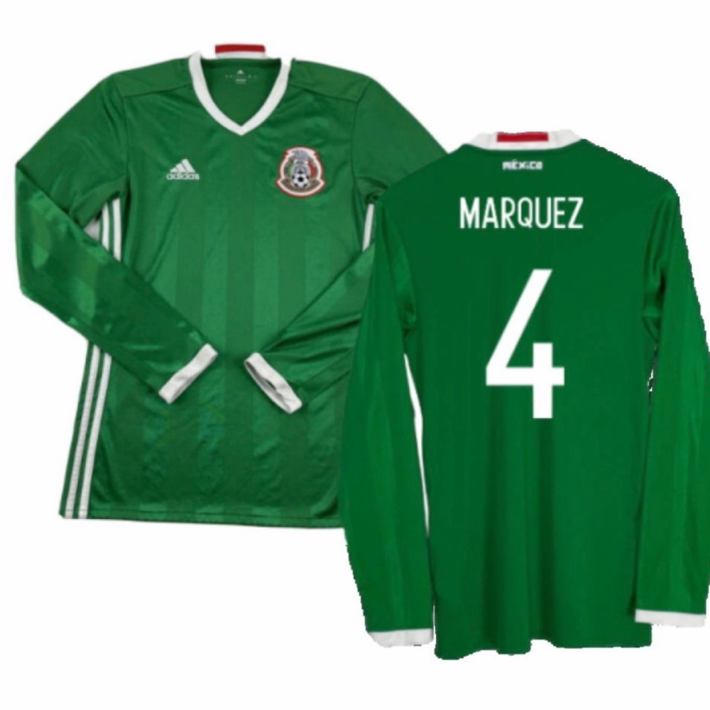 Men’s Adidas Mexico 2016/17 Home Jersey - #4 Marquez